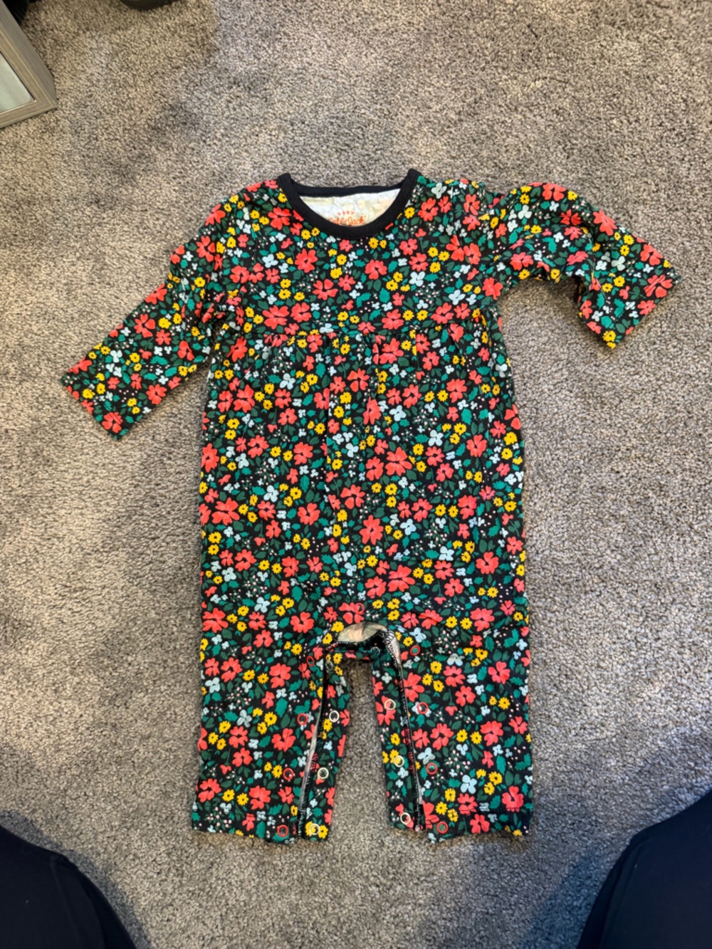 Cat & Jack Black Floral One-Piece